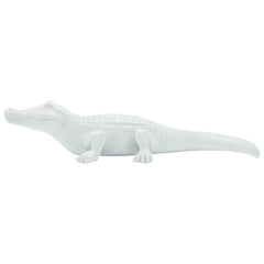 Polyresin 16" Crocodile Figurine, White