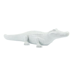 Polyresin 16" Crocodile Figurine, White