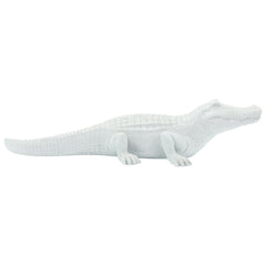 Polyresin 16" Crocodile Figurine, White