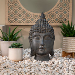 20" Buddha Head, Gray