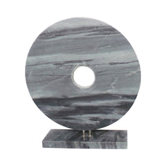 Marble 16" Disk W/ Base, Gray