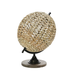 Rattan 15"H Globe Decor, Brown