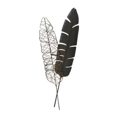 Metal 36" Feather Wall Decor, Black