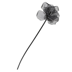 19" Metal Flower Deco, Black