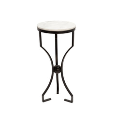 Metal/Marble, Hourglass Shaped Legs Table, Black