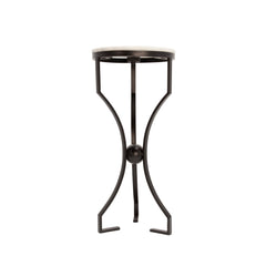 Metal/Marble, Hourglass Shaped Legs Table, Black