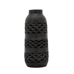 Wood 12" Stained Vase, Black