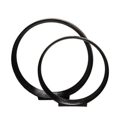 S/2 12/14" Aluminum Ring, Black