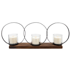 28" 3-Candle Holders, Brown