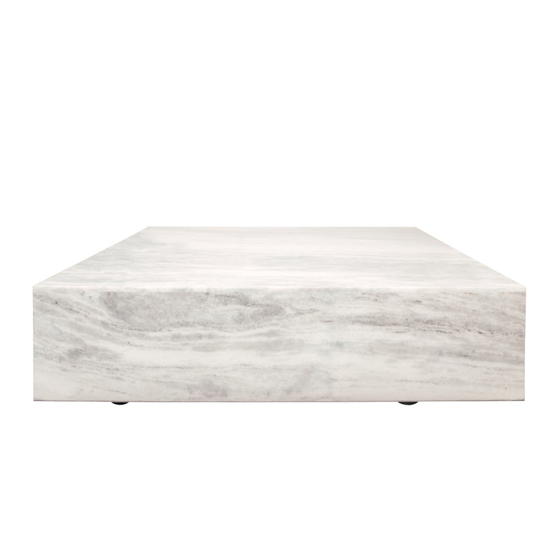 48X48 Marble Coffee Table, White