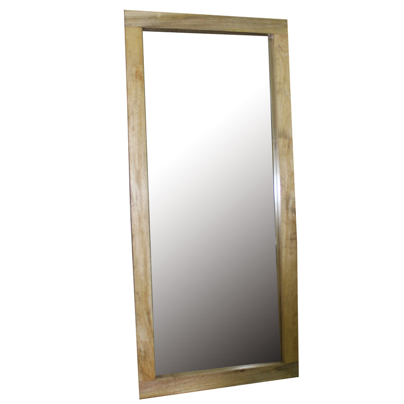 24X61 Mirror In Wooden Frame, Brown