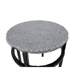 Marble 18" Round Side Table, Gray