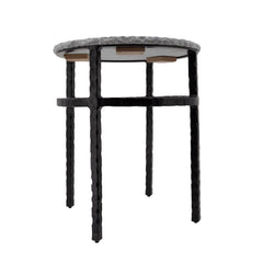 Marble 18" Round Side Table, Gray