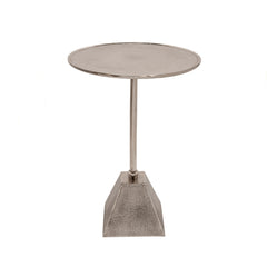 23" Metal Side Table, Nickel-Kd