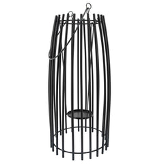 S/2 Metal Cage Lantern, Black