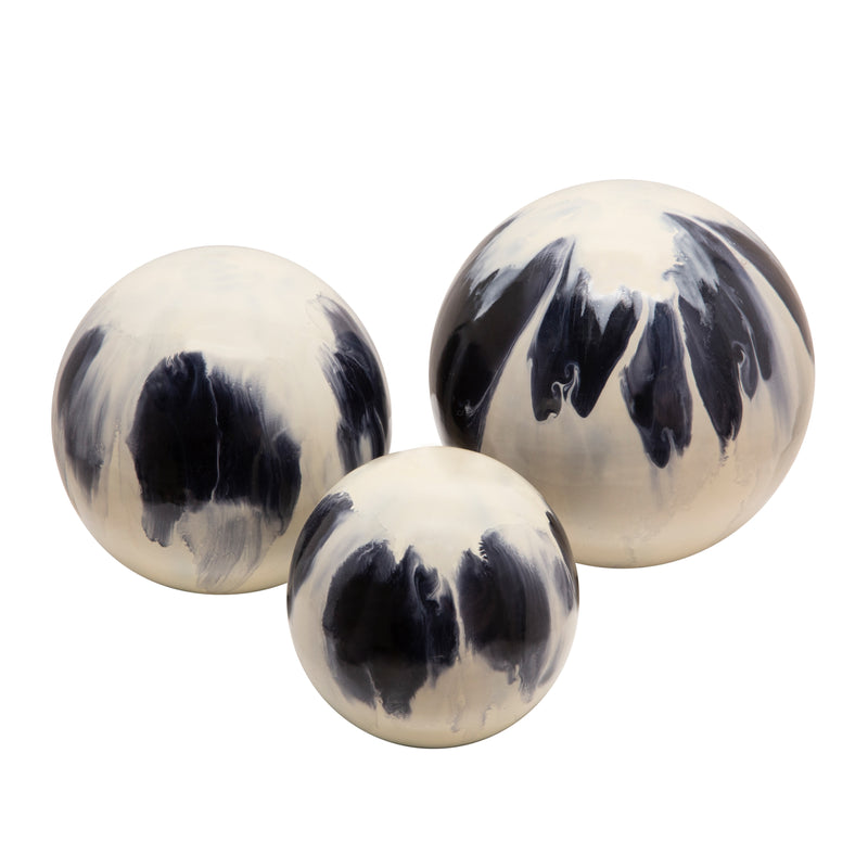 S/3 Metal Orbs, White