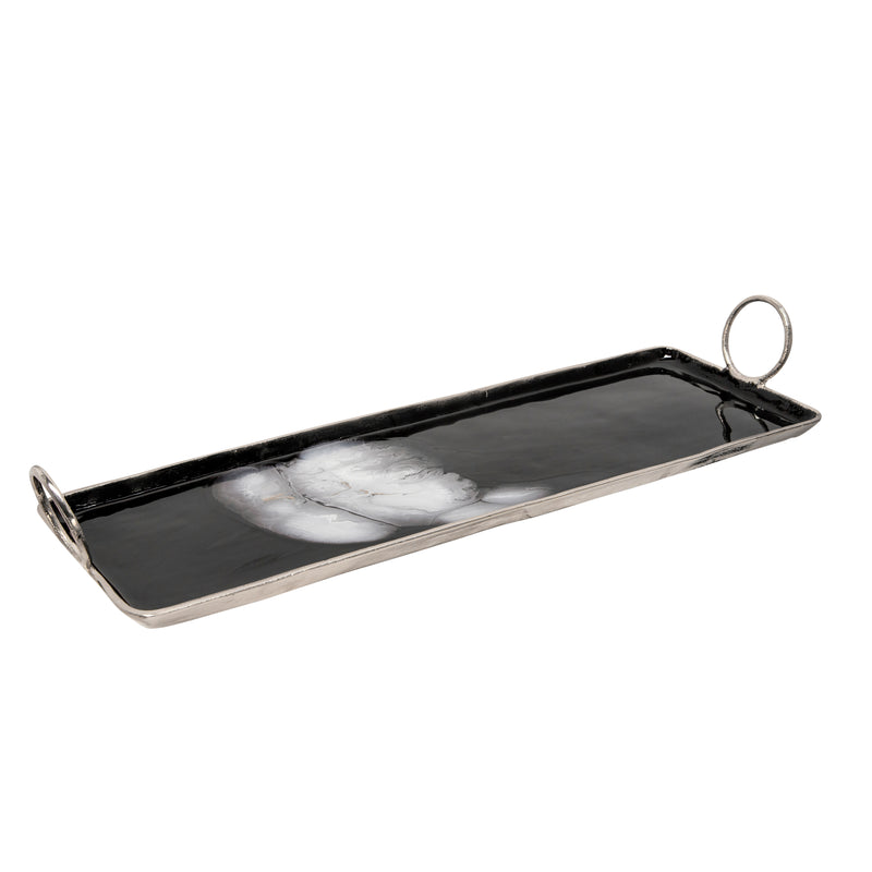 32X10 Metal Tray W/ Handle, Black