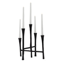 14" 5-Candlesticks Stand, Black