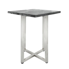 19" Square Side Table, Silver