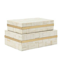 S/2 Rectangular Box, Ivory