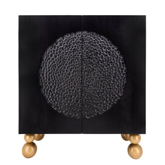 Wood 39X47" Hammered Cabinet, Black