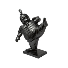 Resin 10" Warrior-Kicking, Gray