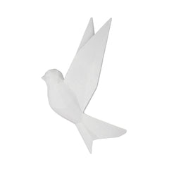 Resin 8" Origami Bird Wall Decor, White