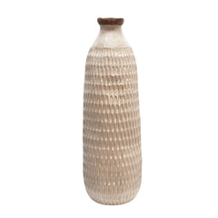 24" Hammered Vase, Ivory