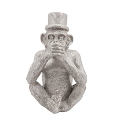 S/3 No Speak, Hear Or See Monkeys W/ Hat, Silver