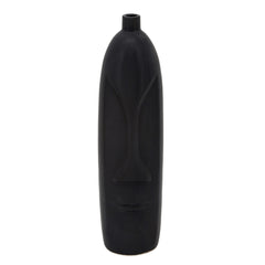 18"H Face Vase, Black