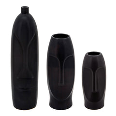 18"H Face Vase, Black