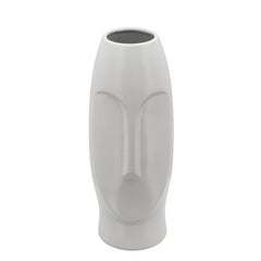 14"H Face Vase, White