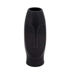 14"H Face Vase, Black