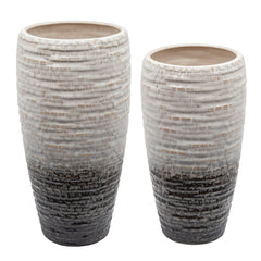 13" Textured Vase, Cream