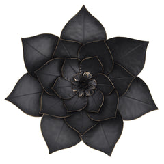 Metal 19" Lotus Wall Deco, Black