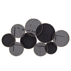 Metal 38" Circles Wall Deco, Black Wb