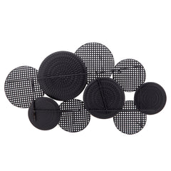 Metal 38" Circles Wall Deco, Black Wb