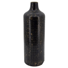 Metal 22"H Metallic Vase, Black