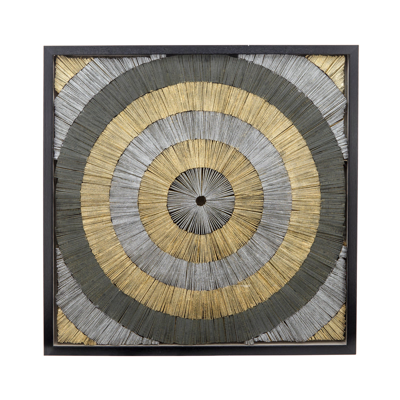 35X35 Paper Wall Art, Blk/Gold