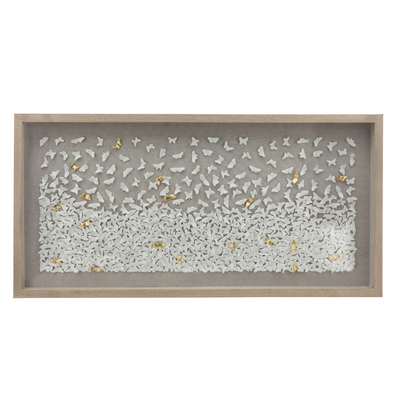 47X24 Clay Butterflies Wall Art, White