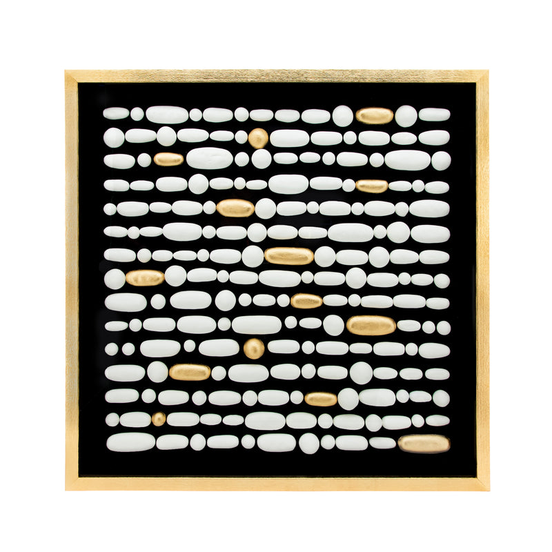 35X35 Clay Wall Art, Black/Gold