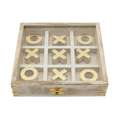 Wood 8X8 Tic Tac Toe, White