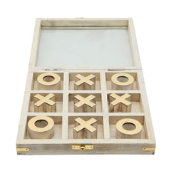 Wood 8X8 Tic Tac Toe, White