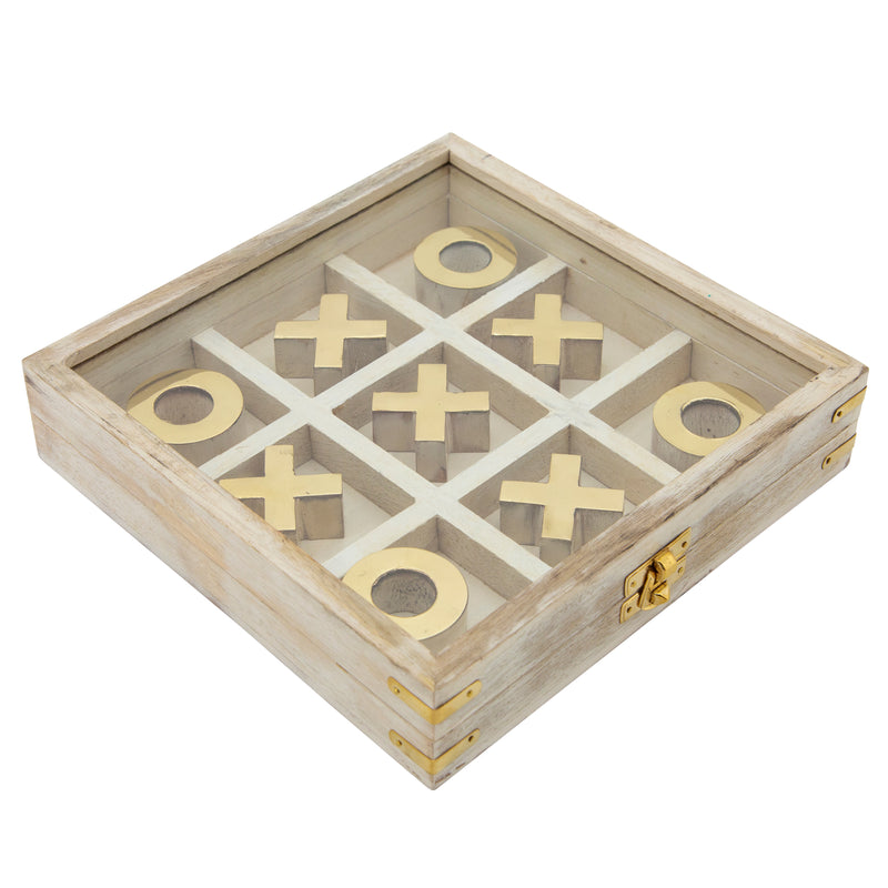 Wood 8X8 Tic Tac Toe, White