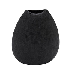 10.75" Beaded Vase, Black