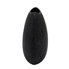 10.75" Beaded Vase, Black