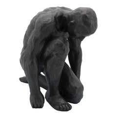 Resin 16"H Kneeling Man, Black