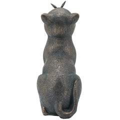 Resin, 14"H Cat W/ Butterfly, Bronze