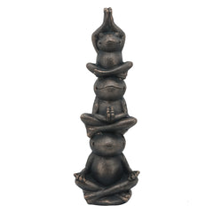 Resin, 24"H Stacking Yoga Frogs, Black