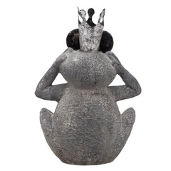 Resin, 21"H No Hear Frog, Gray